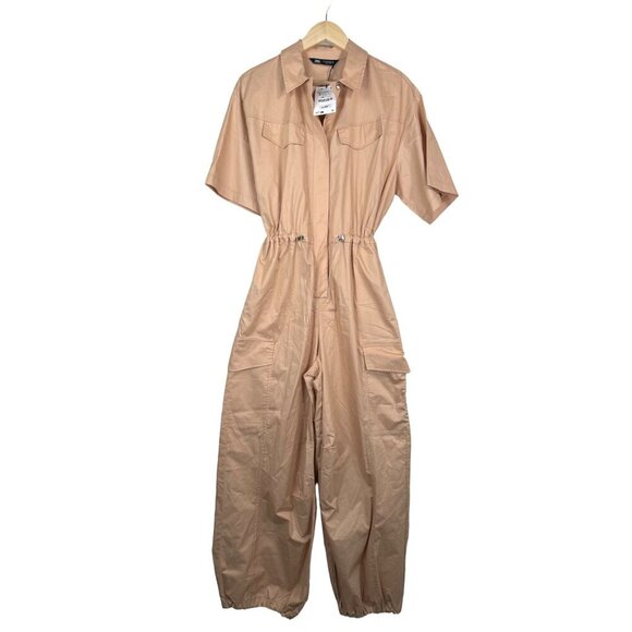 Zara Gabardine Utility Jumpsuit With Pockets Mango color sz S - Picture 2 of 11